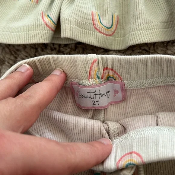 SweetHoney Toddler Neutral Rainbow Two Piece Set - Picture 3 of 5